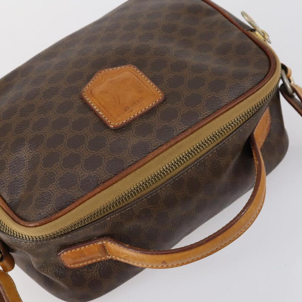 CELINE Macadam Canvas Hand Bag PVC Leather 2way Brown Gold Auth 154376 - Picture 6 of 16